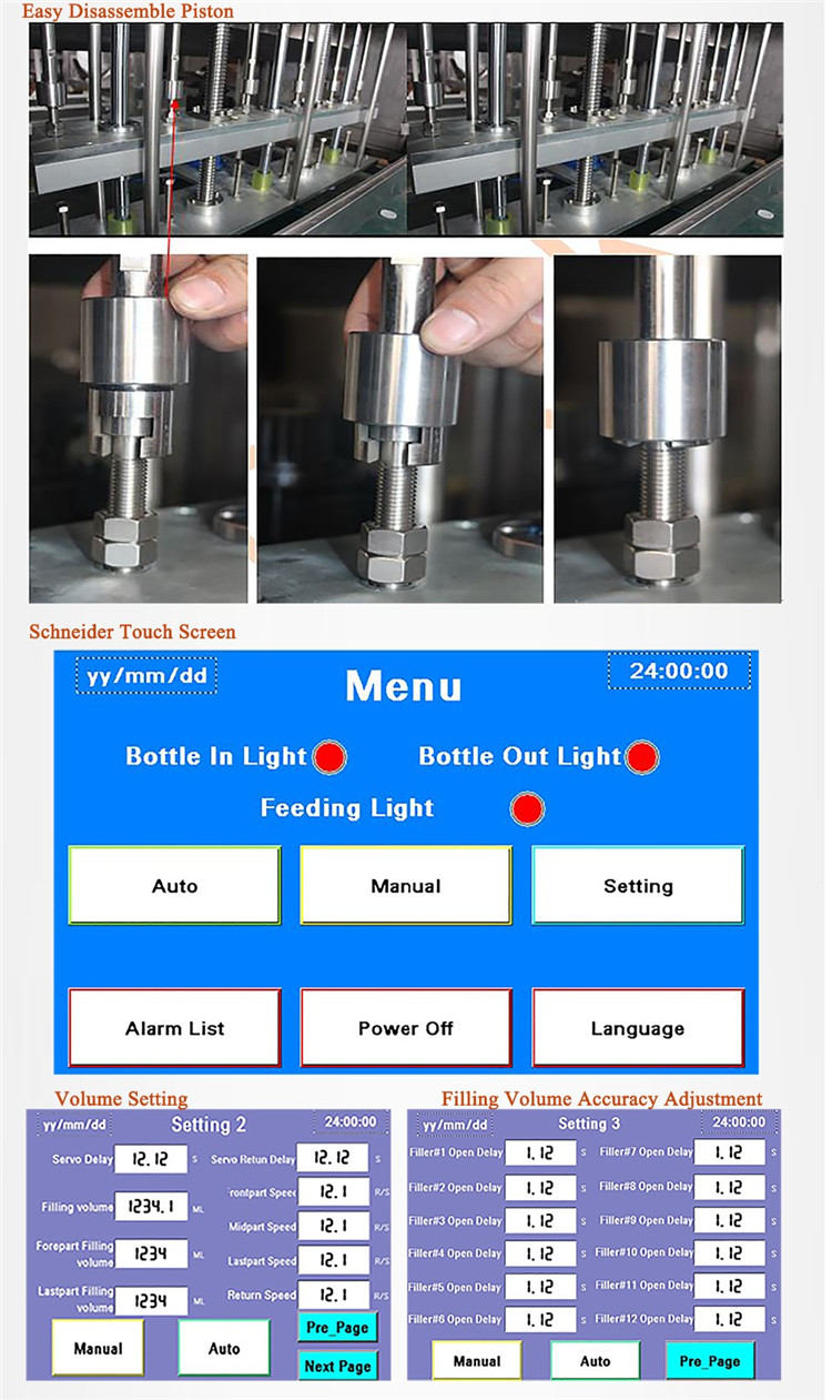 Màquina automàtica d'ompliment d'ampolles de servomotor 6